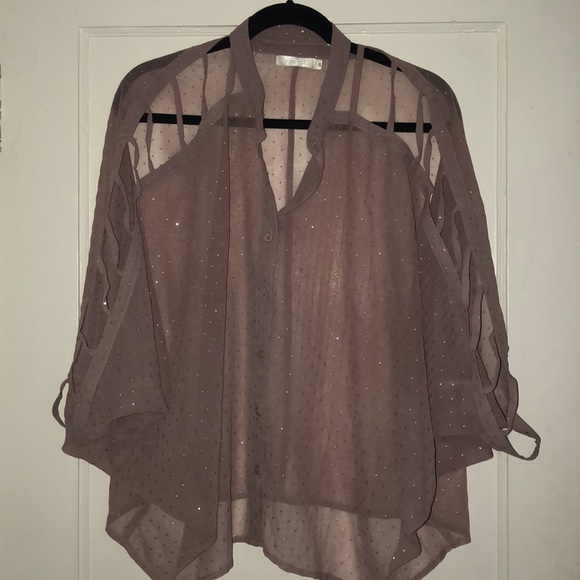 LF sparkle cutout blouse - Picture 1 of 2